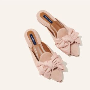 Margaux Bow Mules: Rose Seude
